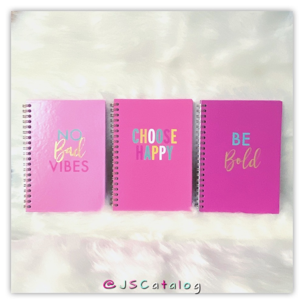 3 x Spiral-bound Inspirational Hardcovers Notebooks Journals - 100 Pages